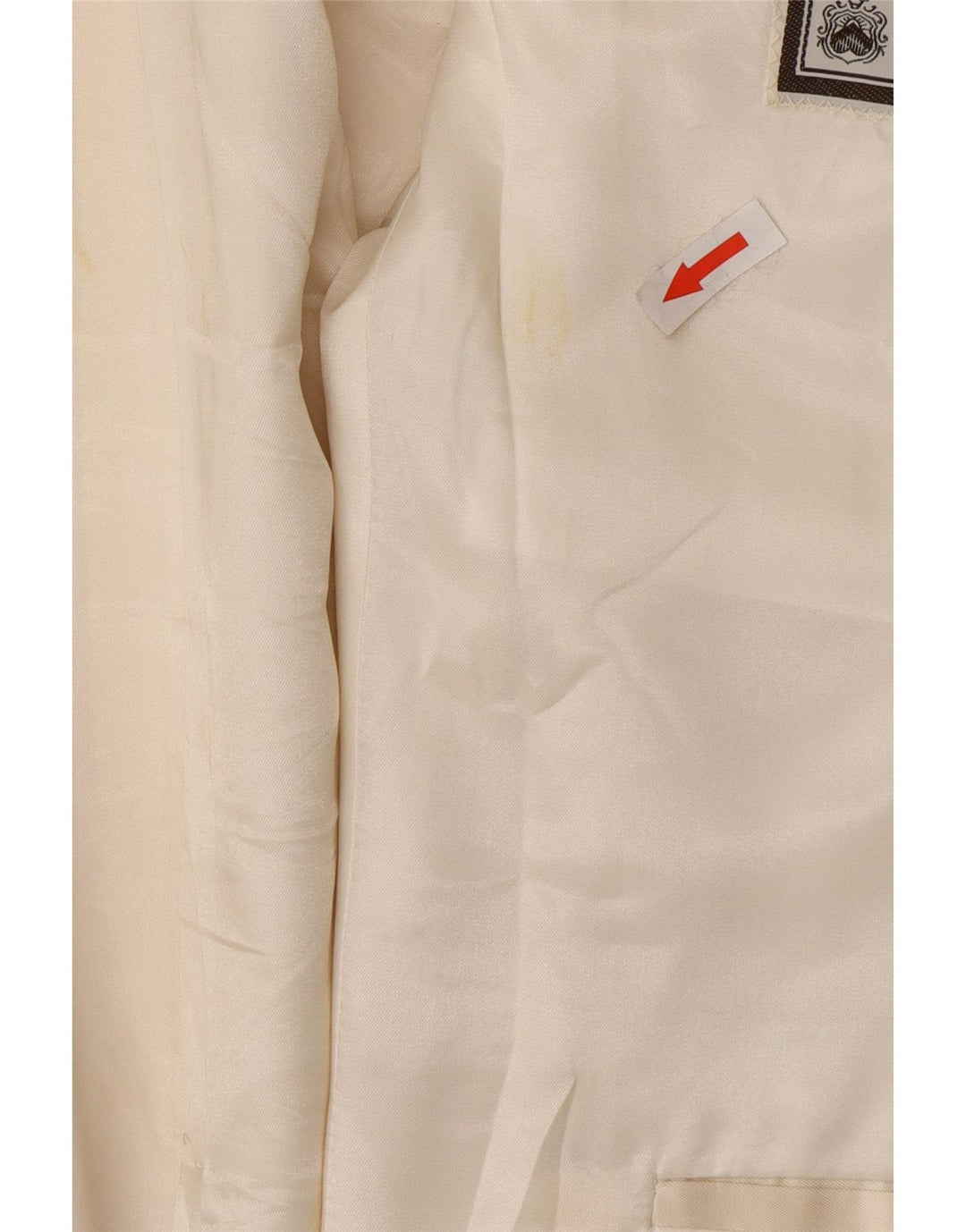 Terno masculino vintage de 2 peças grande W34 L30 seda bege