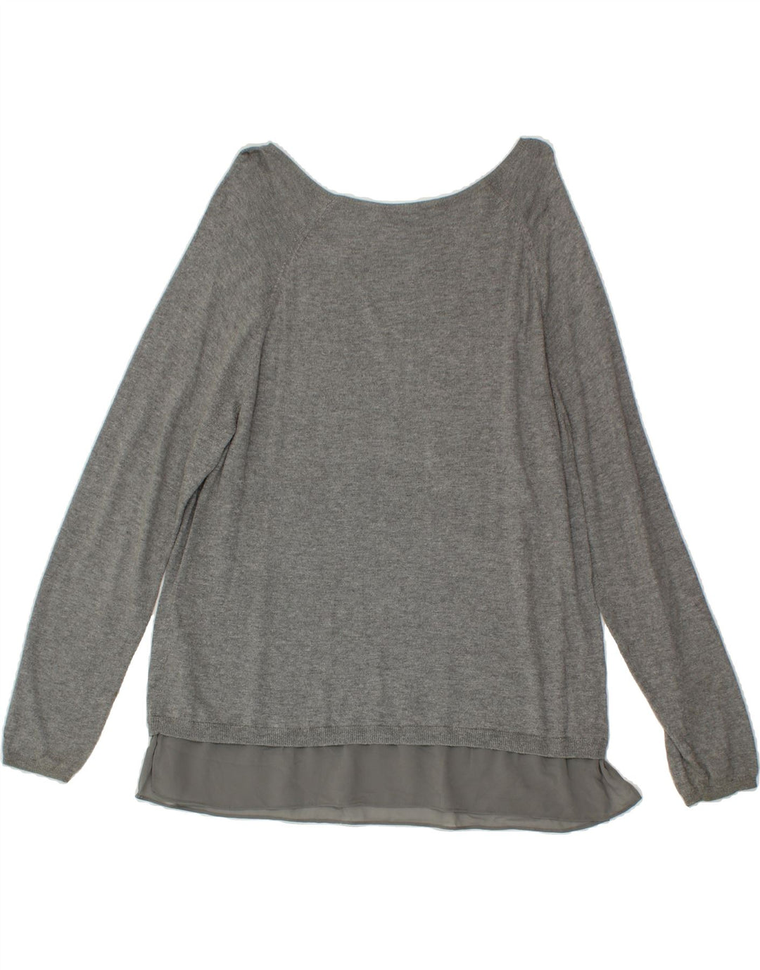 DKNY Womens Boat Neck Jumper Sweater UK 18 XL Grey Cotton Vintage Dkny and Second-Hand Dkny from Messina Hembry 