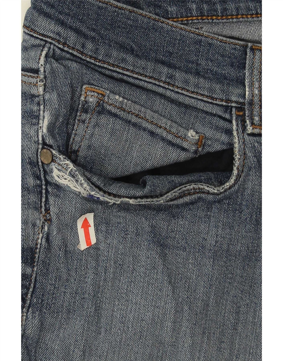 Trussardi Calça jeans masculina desgastada IT 51 grande W37 L26 azul