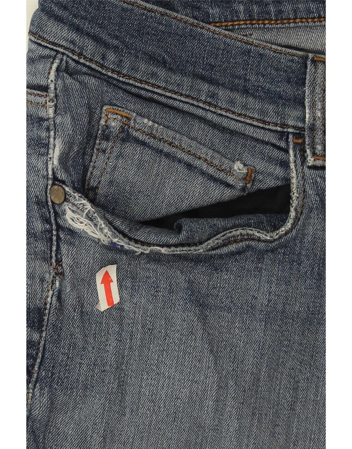 Trussardi Calça jeans masculina desgastada IT 51 grande W37 L26 azul
