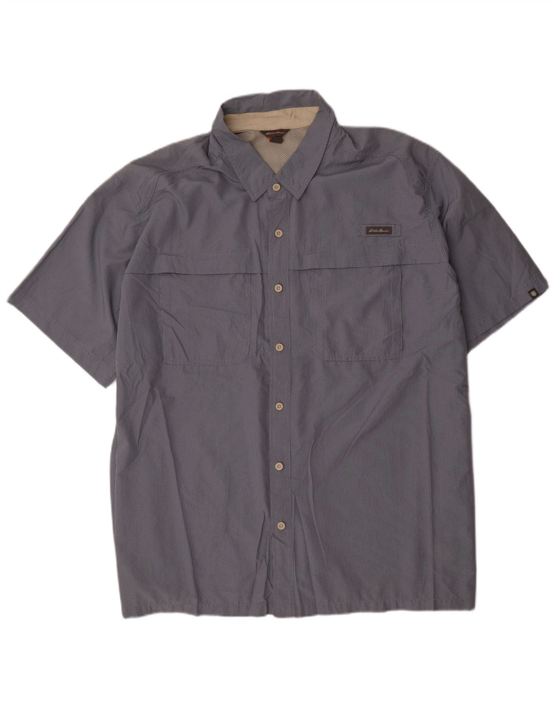 Camisa masculina de manga curta EDDIE BAUER 3XL azul poliéster