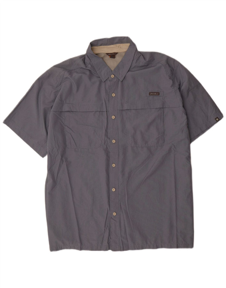 Camisa masculina de manga curta EDDIE BAUER 3XL azul poliéster