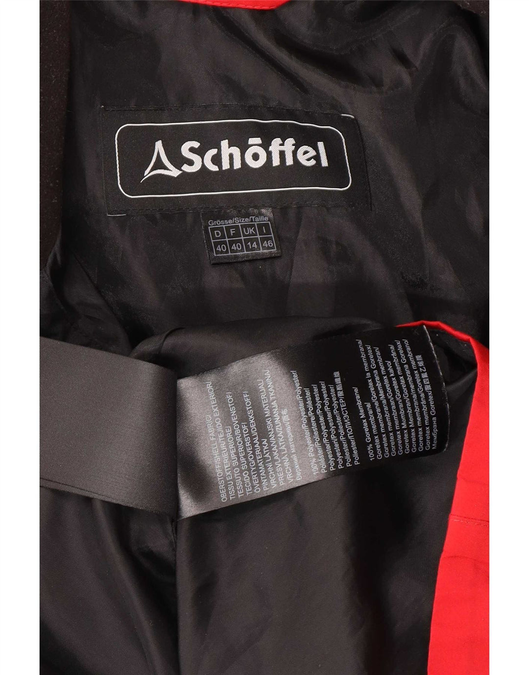 Jaqueta de chuva feminina Schoffel UK 14 grande poliéster vermelho