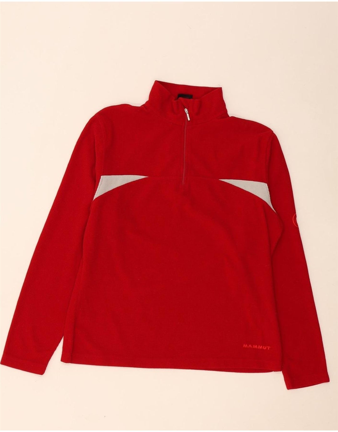 MAMMUT Womens Zip Neck Fleece Jumper UK 16 Large Red Polyester