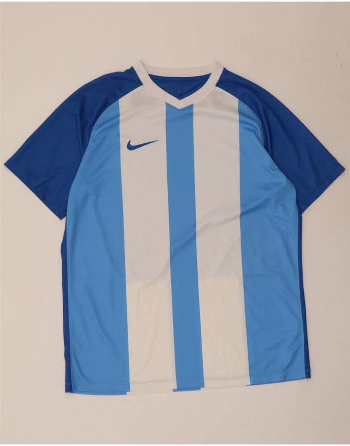 Camiseta masculina Nike Dri Fit Top XL poliéster listrado azul