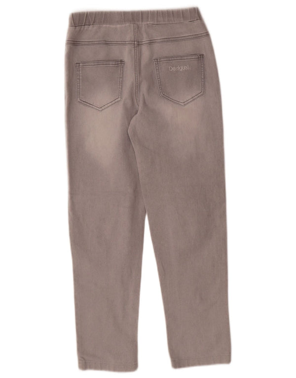 DESIGUAL Meninas Jeans Jegging Gráfico 13-14 Anos W26 L24 Algodão Cinza