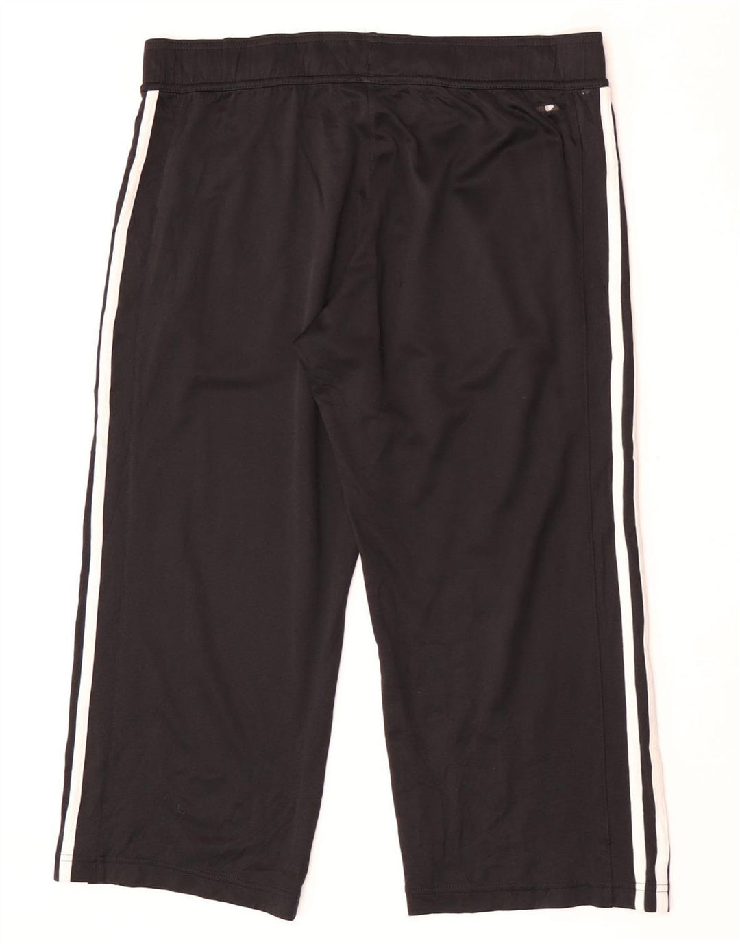 Adidas Womens Capri Calças de treino UK 14 Médio Preto Poliéster