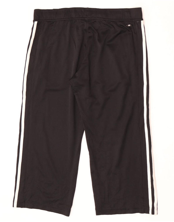 Adidas Womens Capri Calças de treino UK 14 Médio Preto Poliéster