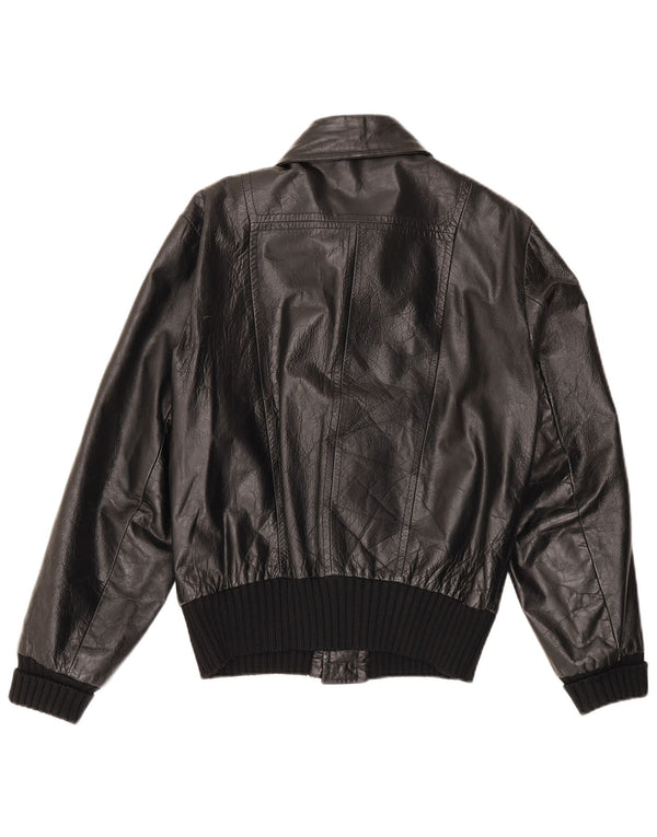 Jaqueta de couro masculina VINTAGE UK 36 pequena preta