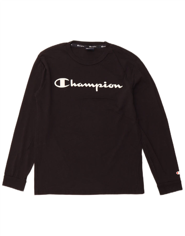 CHAMPION Top gráfico masculino manga comprida XS preto