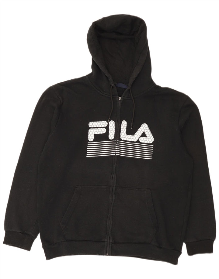 Suéter masculino Fila Graphic Zip com capuz XL preto poliéster