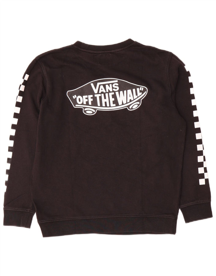 Vans feminino gráfico moletom jumper UK 16 grande algodão preto