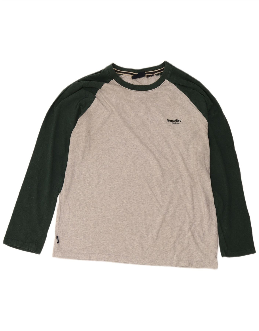 Top masculino Superdry manga comprida 2XL algodão colorblock cinza