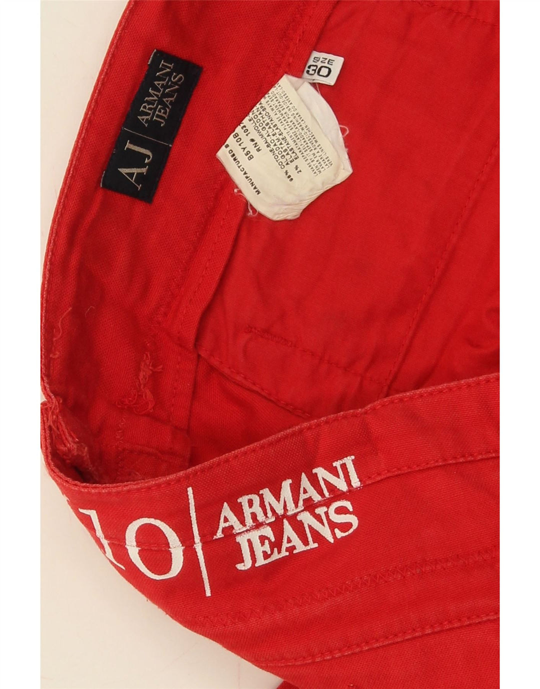 ARMANI Womens Loose Jeans W30 L29 Red Cotton Vintage Armani and Second-Hand Armani from Messina Hembry 