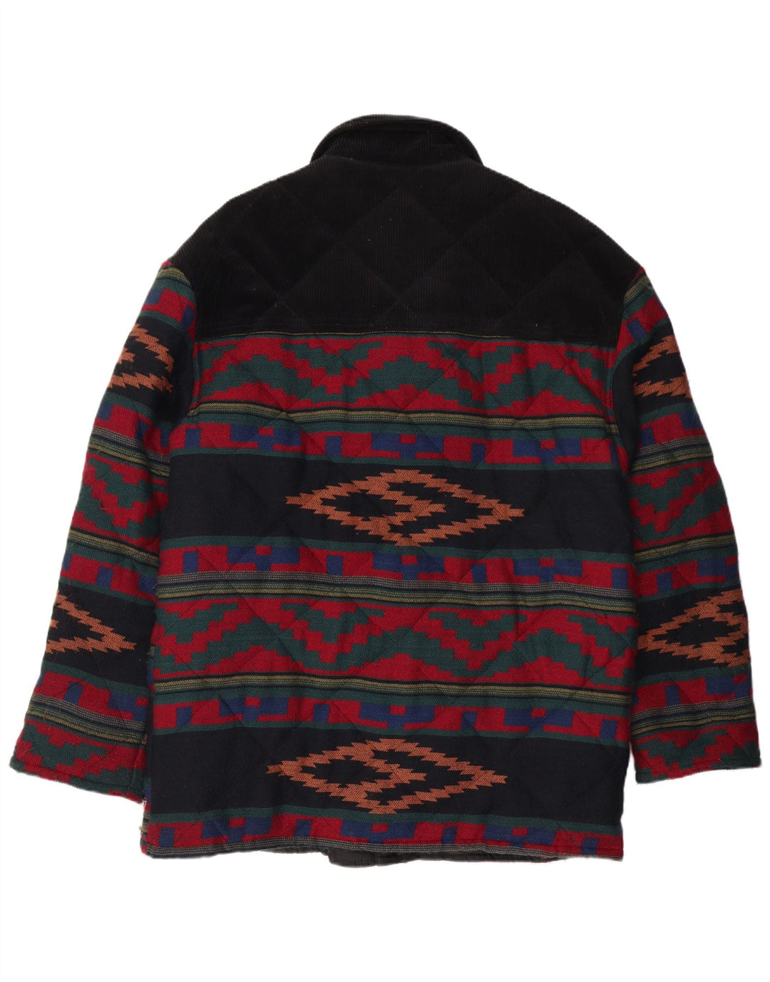 Jaqueta acolchoada masculina VINTAGE UK 40 grande geométrica multicolorida