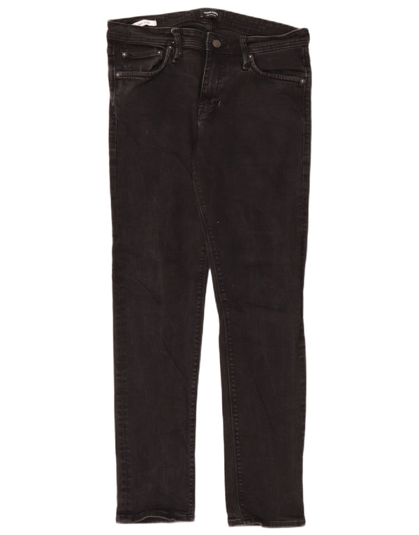 Jack & Jones Masculino GLENN Slim Jeans W33 L32 Algodão Preto