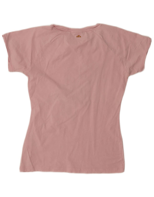 Camiseta feminina Ellesse com estampa gráfica UK 14 grande algodão rosa
