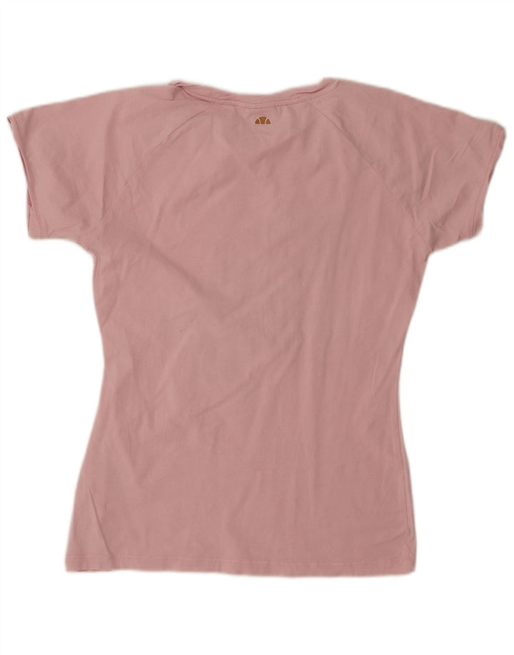 Camiseta feminina Ellesse com estampa gráfica UK 14 grande algodão rosa