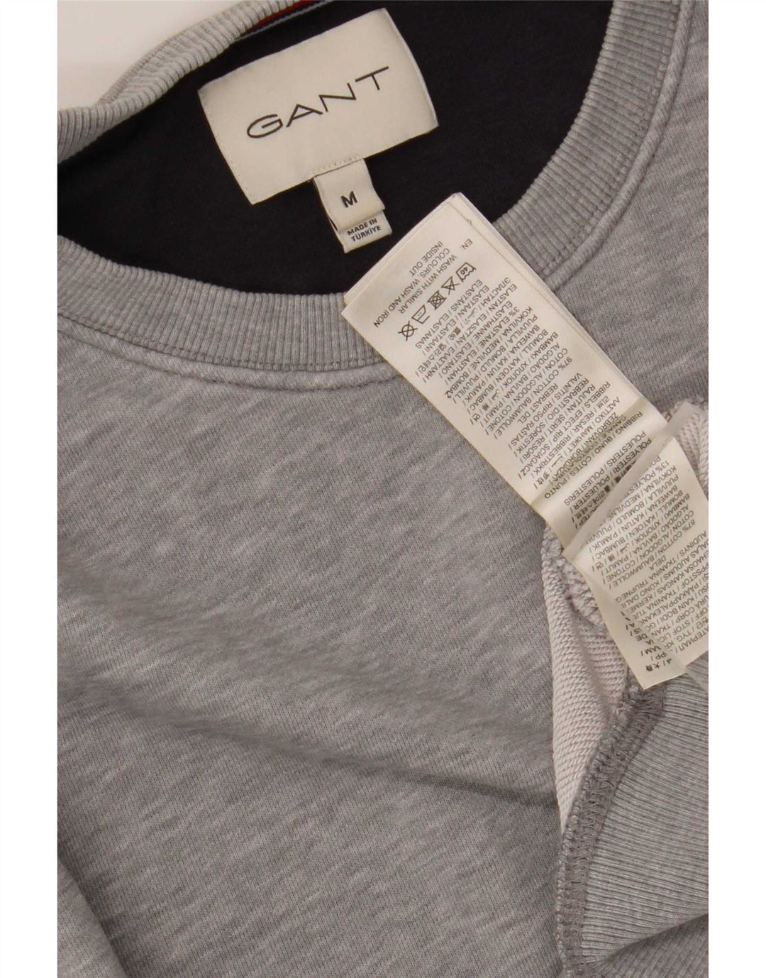 Gant moletom masculino jumper médio cinza algodão