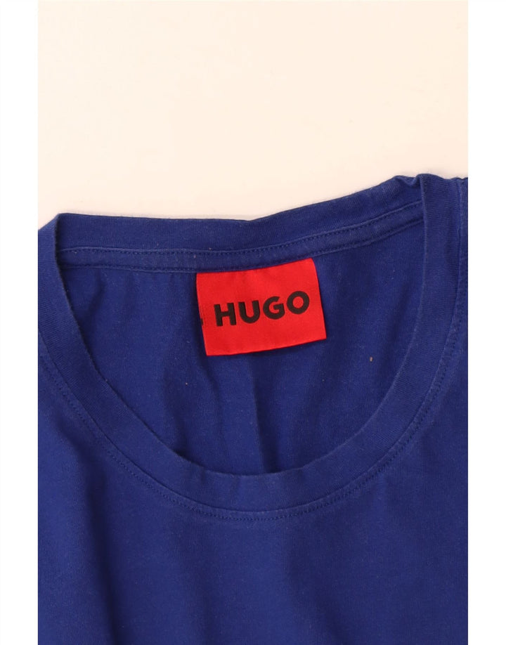 Camiseta masculina Hugo Boss grande algodão azul