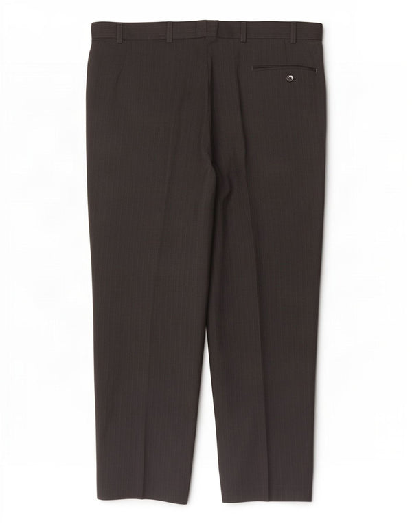 Calça masculina de terno reto Marks & Spencer W38 L31 risca de giz cinza