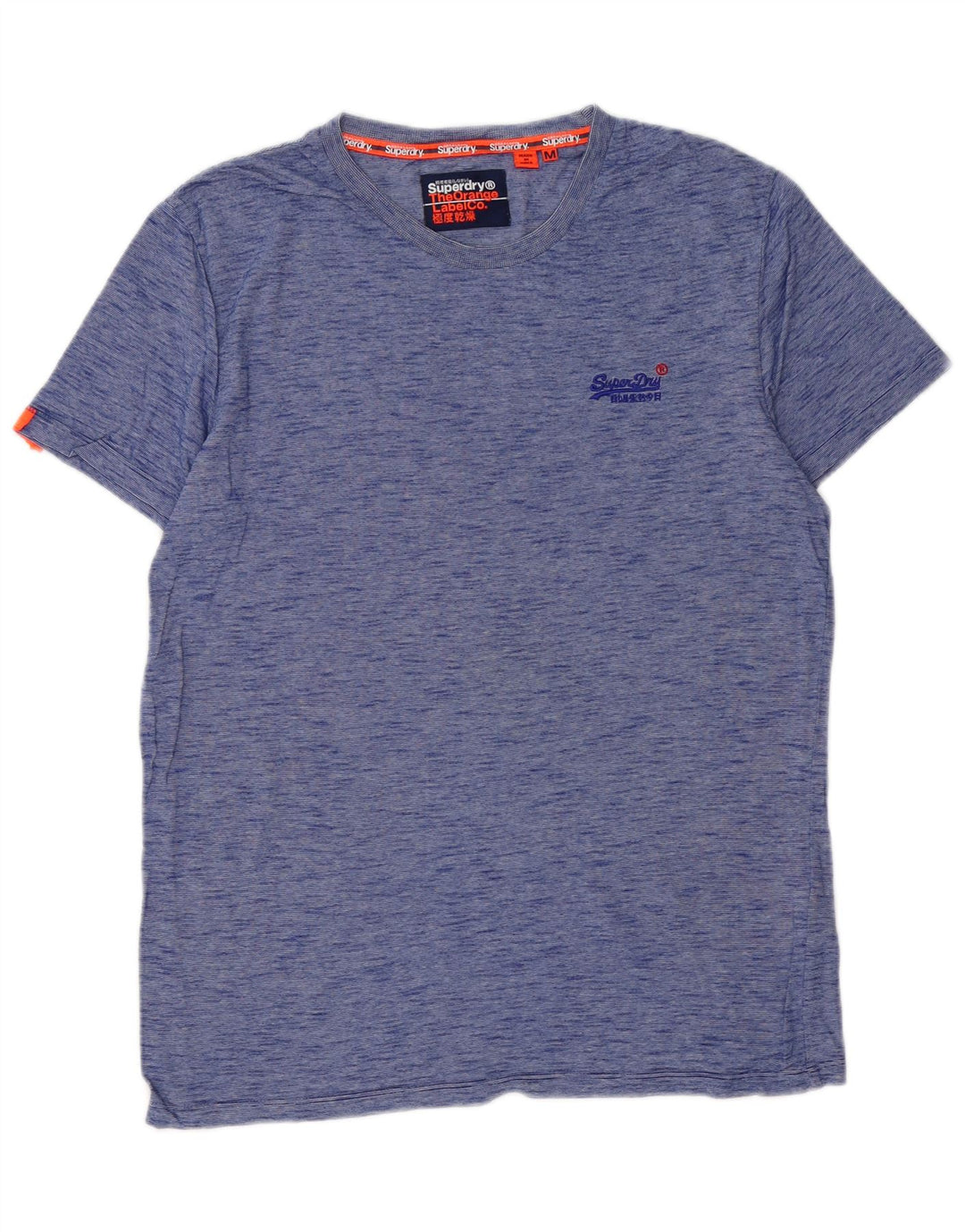 Camiseta masculina SUPERDRY top algodão manchado azul médio