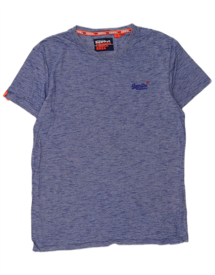 Camiseta masculina SUPERDRY top algodão manchado azul médio