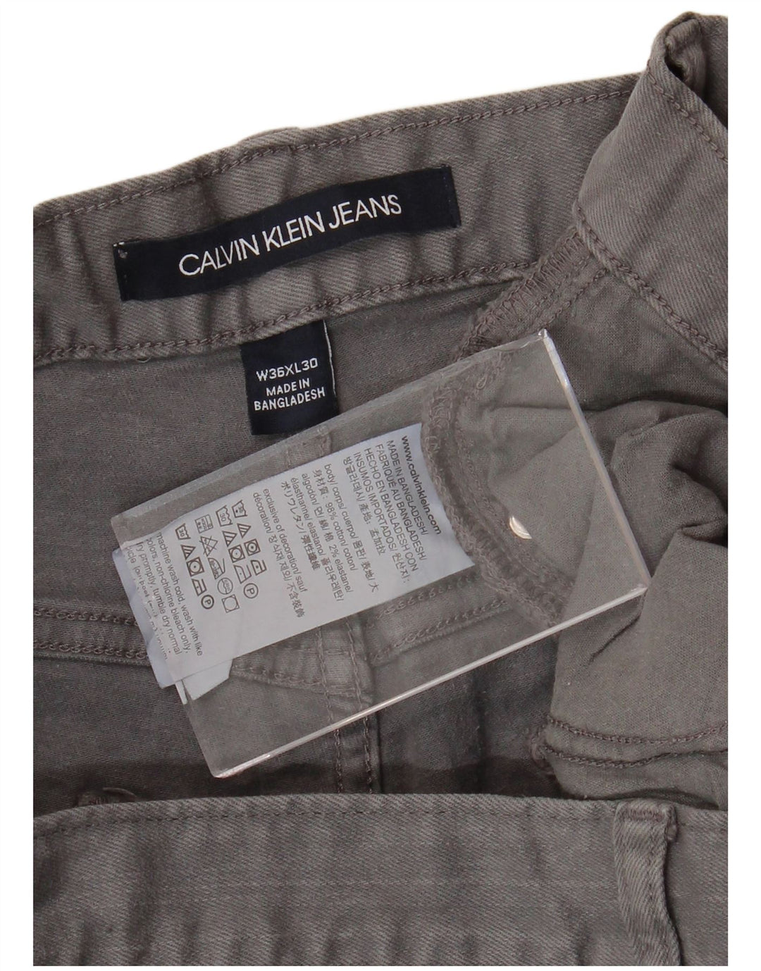 Calça jeans reta masculina CALVIN KLEIN W36 L30 algodão cinza
