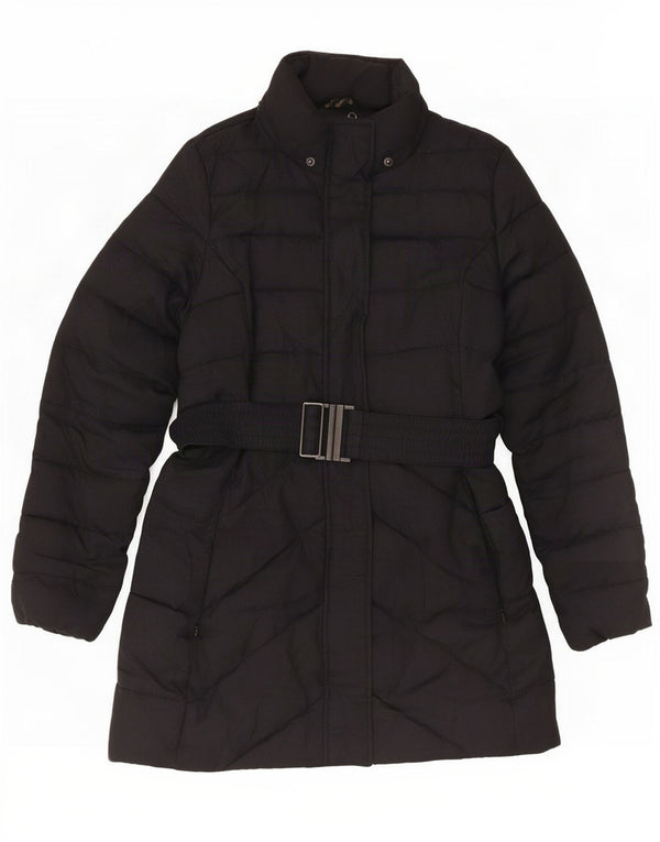 Casaco acolchoado feminino Barbour UK 14 grande espinha de peixe preto