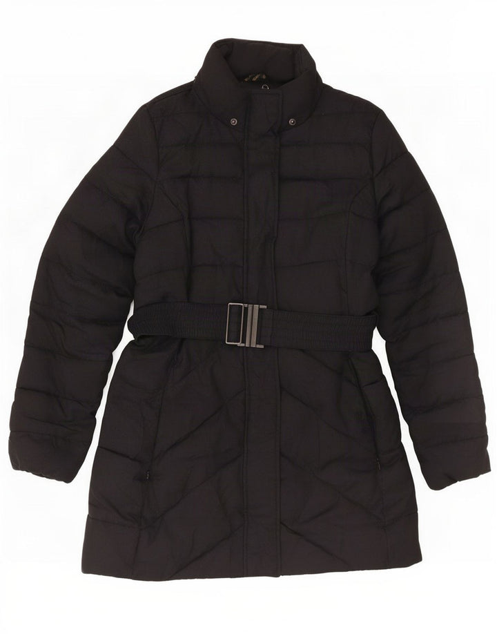 Casaco acolchoado feminino Barbour UK 14 grande espinha de peixe preto