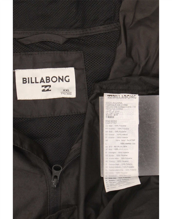 Jaqueta de chuva masculina Billabong com capuz gráfico UK 44 2XL poliéster preto