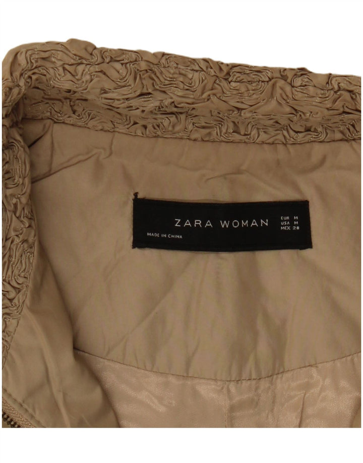 Jaqueta bomber feminina Zara UK 14 médio bege