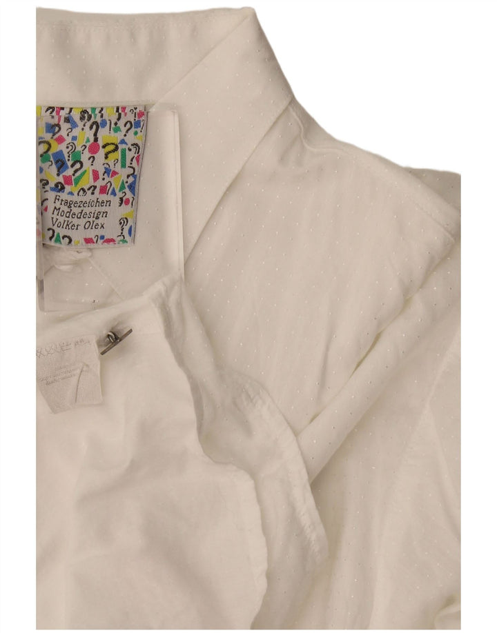 Camisa pulôver masculina vintage grande manchada branca