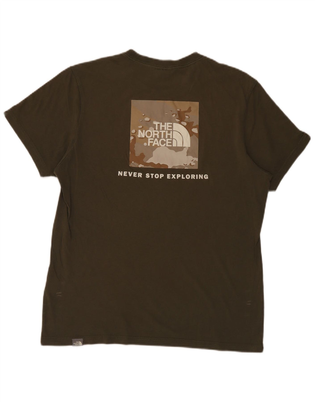 Camiseta gráfica masculina The North Face Top médio de algodão cáqui