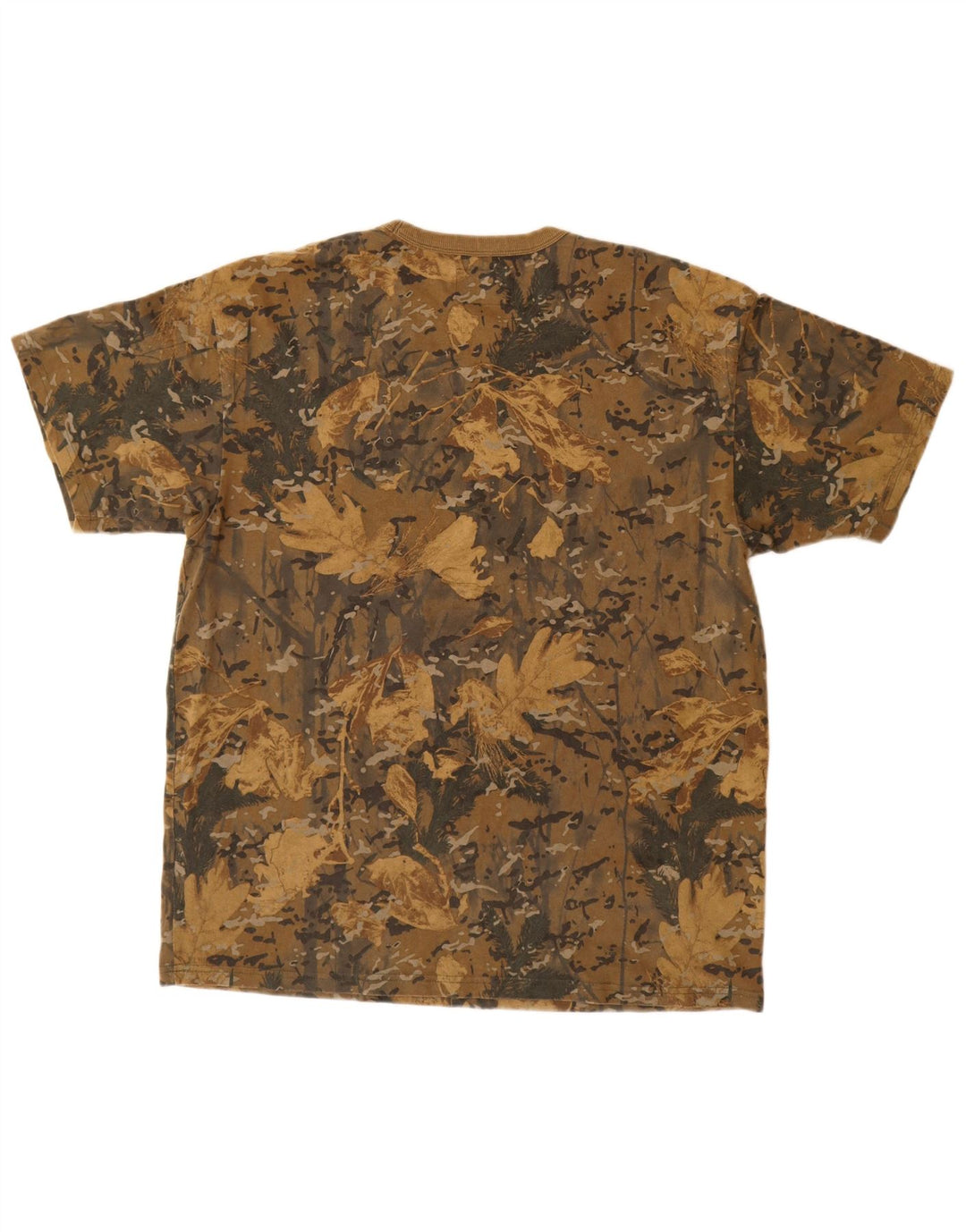 Camiseta masculina Carhartt grande algodão camuflado cáqui