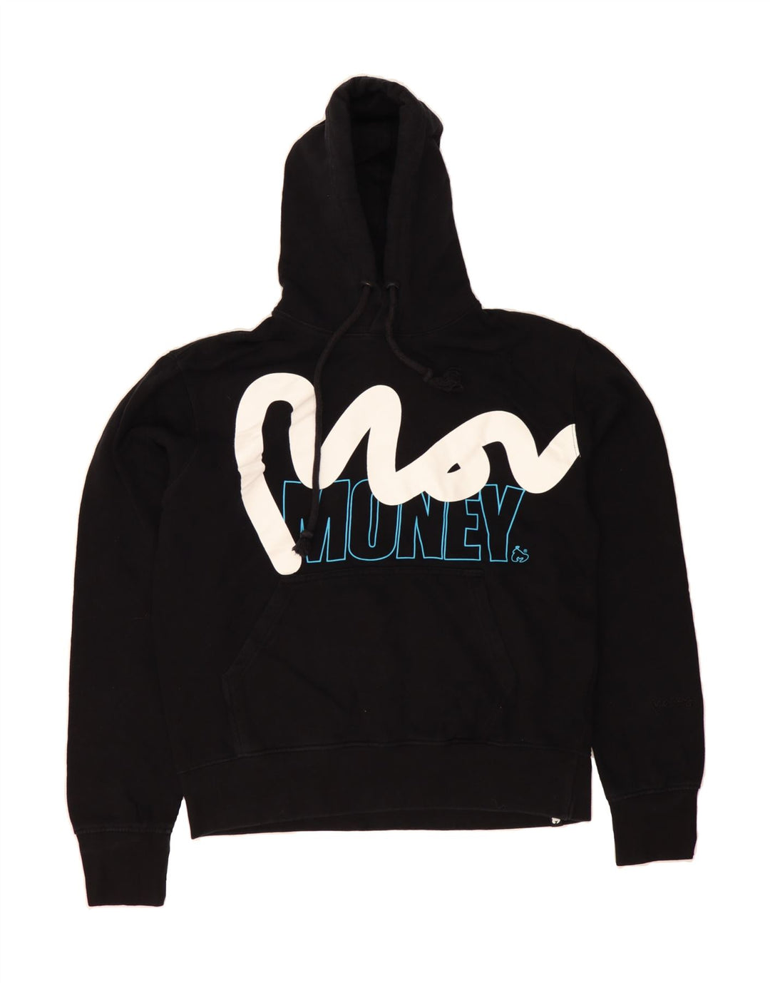 MONEY Mens Graphic Hoodie Jumper Medium Black Cotton Vintage Money and Second-Hand Money from Messina Hembry 