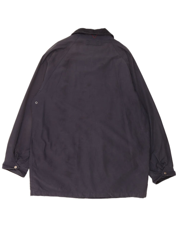 Jaqueta corta-vento masculina VINTAGE UK 44 2XL algodão azul marinho