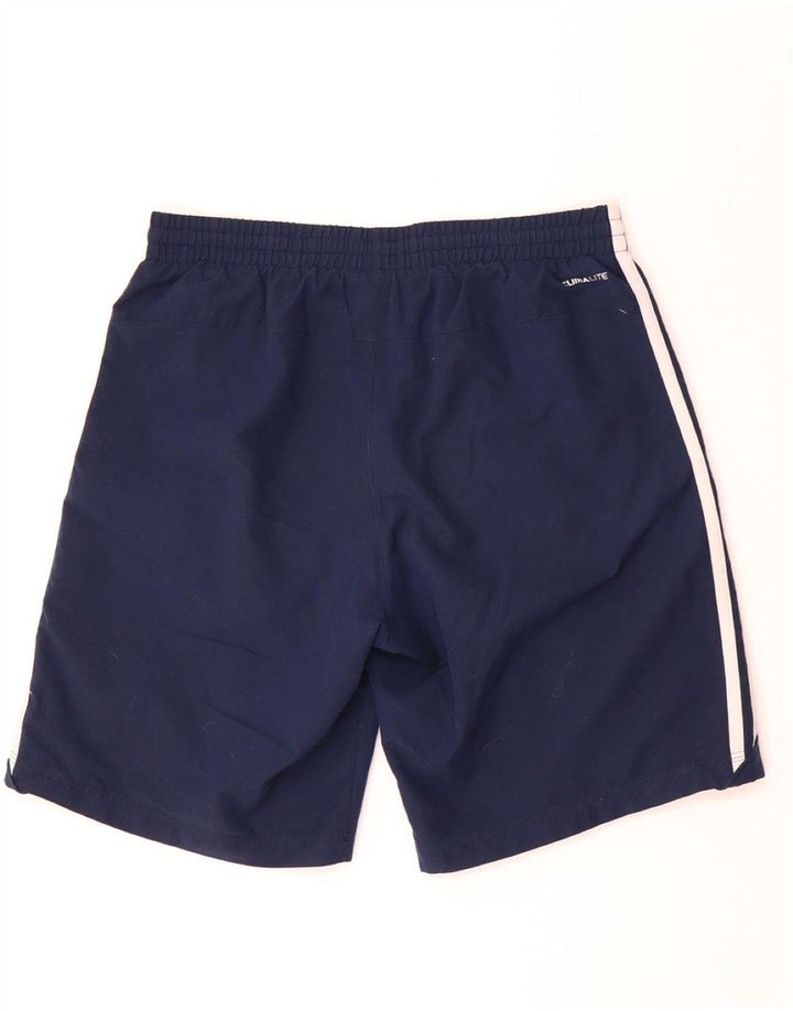 Shorts esportivos masculinos ADIDAS Climalite pequenos azul marinho poliéster