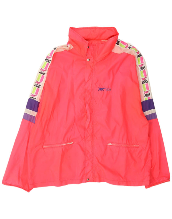 Jaqueta de chuva masculina Asics Graphic com capuz UK 42 XL rosa Colourblock poliamida