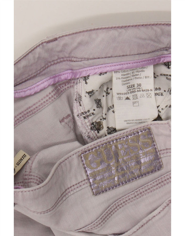 Guess Jeans Slim Feminino W30 L26 Algodão Roxo