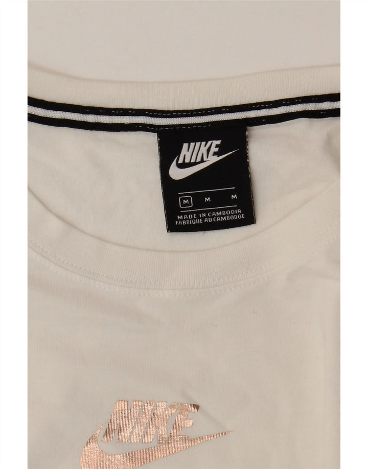 Camiseta Nike Feminina Crop Graphic Top UK 14 Médio Branco