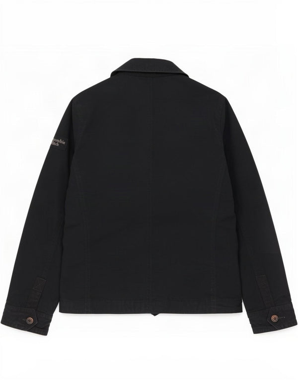 Jaqueta militar masculina Abercrombie & Fitch Reino Unido 40 grande algodão azul marinho