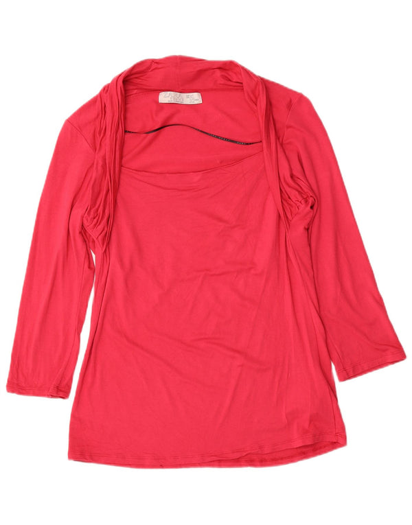 Zara Womens 3/4 Sleeve Blouse Top UK 18 XL Pink Viscose