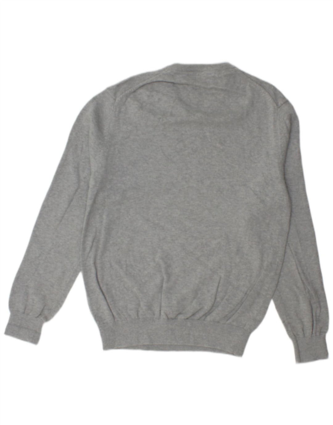 CREW CLOTHING Suéter masculino com decote em V, algodão manchado cinza médio