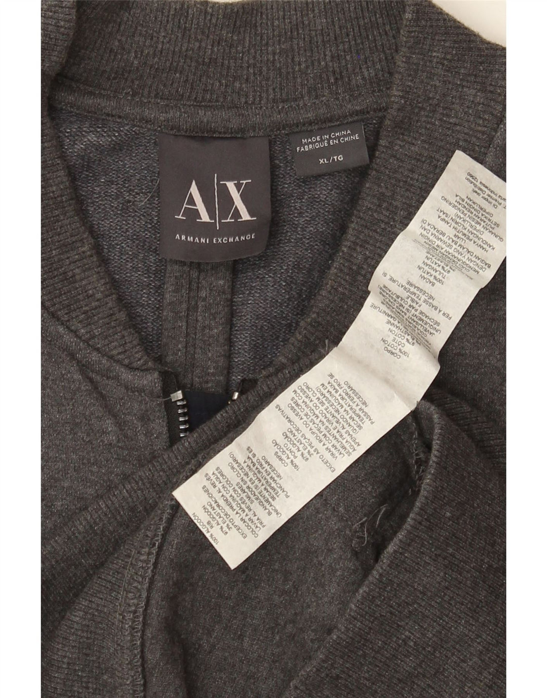 ARMANI EXCHANGE Womens Cardigan Sweater UK 18 XL Grey Cotton Vintage Armani Exchange and Second-Hand Armani Exchange from Messina Hembry 
