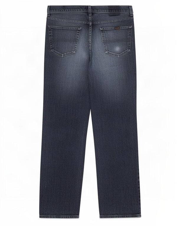 Trussardi Mens Straight Jeans W35 L30 Azul Algodão