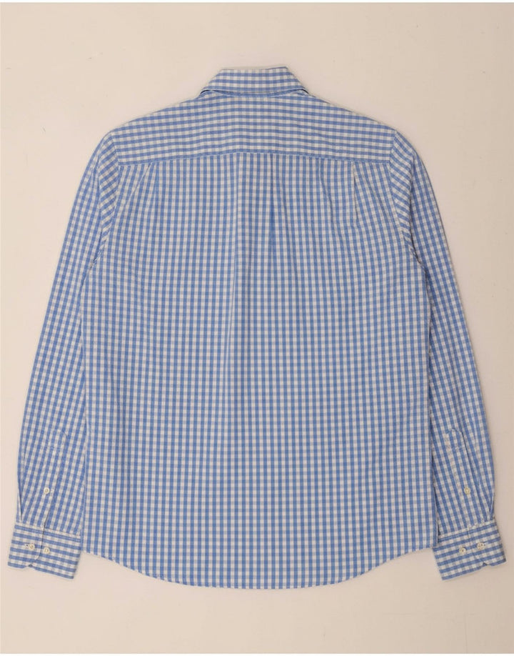 Camisa masculina TOMMY HILFIGER pequena algodão guingão azul
