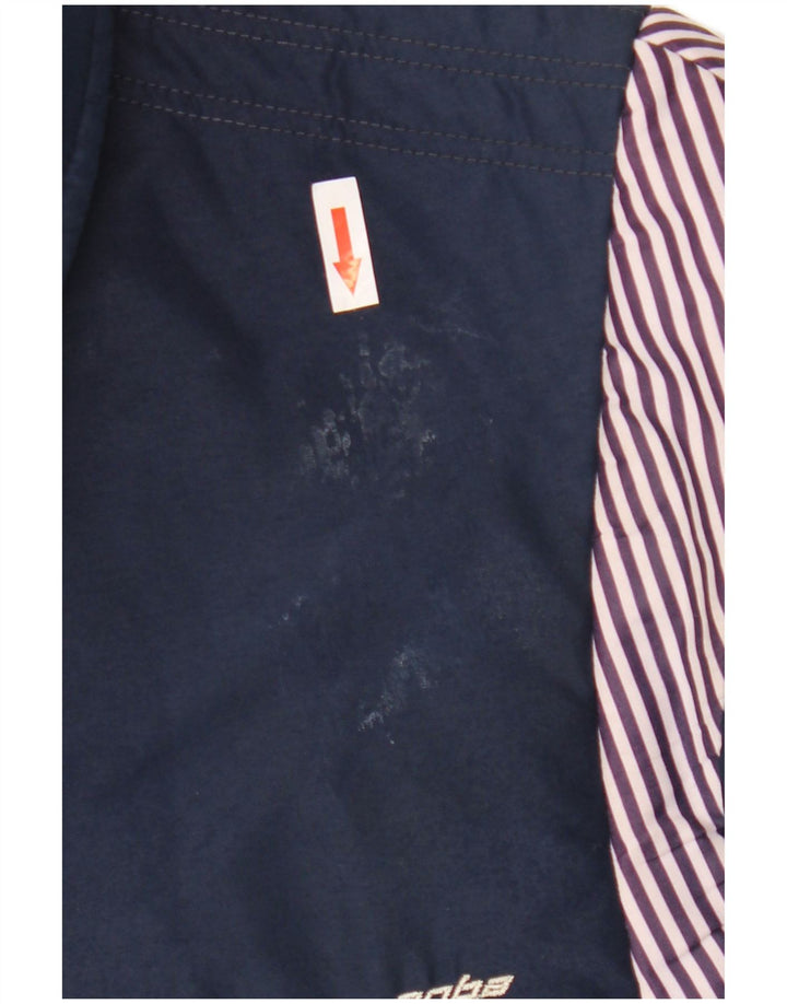 Jaqueta de esqui masculina Anba EU 50 grande nylon listrado azul marinho