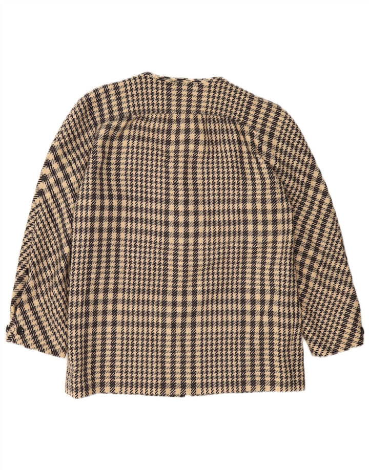Jaqueta blazer feminina Mario Borsato IT 42 lã houndstooth bege médio