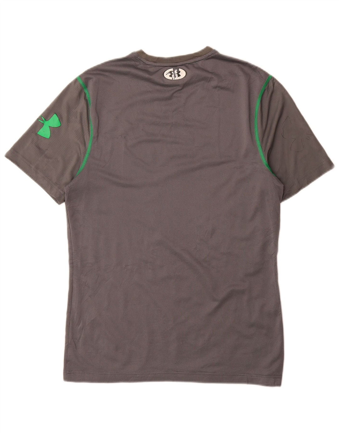 Camiseta masculina Under Armour Heat Gear Top cinza médio poliéster geométrico